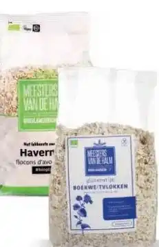 Ekoplaza Meesters van de Halm HAVERMOUT OF BOEKWEIT- VLOKKEN aanbieding