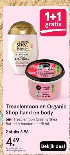 Etos Treaclemoon en Organic Shop hand en body aanbieding