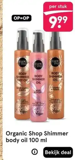 Etos Organic Shop Shimmer body oil 100 ml aanbieding