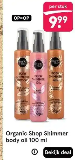 Etos Organic Shop Shimmer body oil 100 ml aanbieding