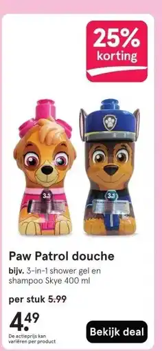 Etos Paw Patrol douche aanbieding