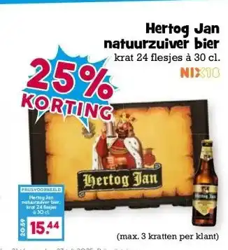 Boon`s Markt Hertog Jan natuurzuiver bier aanbieding
