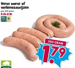 Boon`s Markt Verse worst of varkenssaucijzen aanbieding