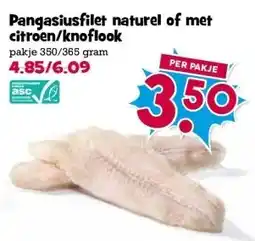 Boon`s Markt Pangasiusfilet naturel of met citroen/knoflook aanbieding