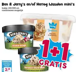 Boon`s Markt Ben & Jerry's en/of Hertog IJssalon mini's aanbieding