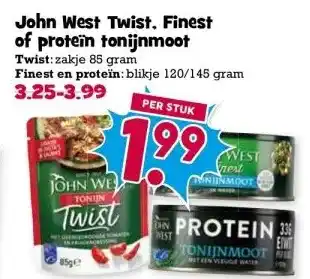 Boon`s Markt John West Twist. Finest of protein tonijnmoot aanbieding