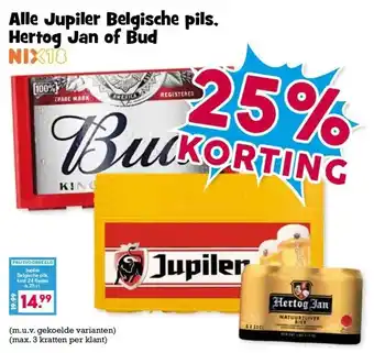 Boon`s Markt Alle Jupiler Belgische pils, Hertog Jan of Bud aanbieding