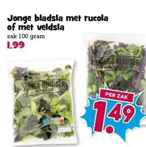Boon`s Markt Jonge bladsla met rucola of met veldsla aanbieding