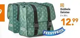 Blokker Dubbele fietstas 2 x 20 L aanbieding