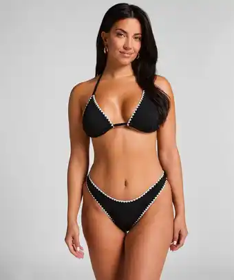 Hunkemoller Hunkemöller Hoog uitgesneden bikinibroekje Kenya Zwart aanbieding