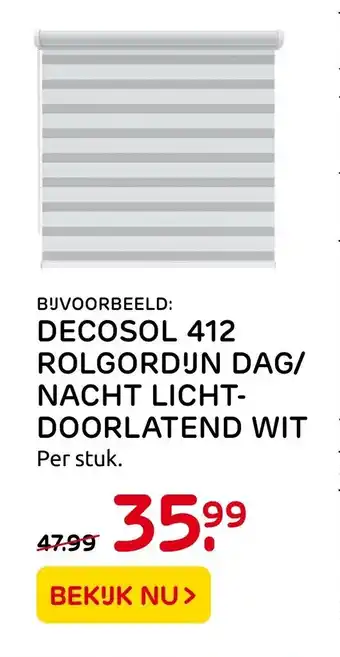 Praxis Decosol 412 rolgordijn dag/nacht lichtdoorlatend wit per stuk aanbieding