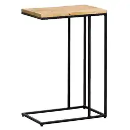 Leen Bakker Bijzettafel Kyan - zwart/naturel - 60x40x25 cm aanbieding