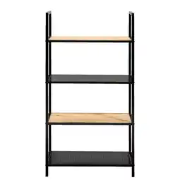 Leen Bakker Boekenkast Debbey - zwart/naturel - 119x64,5x30 cm aanbieding