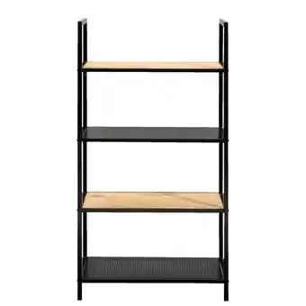 Leen Bakker Boekenkast Debbey - zwart/naturel - 119x64,5x30 cm aanbieding