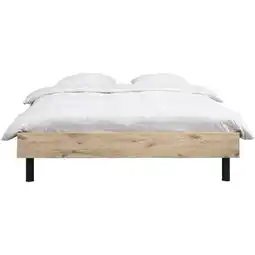 Leen Bakker Bed Nova - eikenkleur - 140x200 cm aanbieding