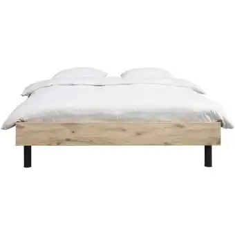 Leen Bakker Bed Nova - eikenkleur - 140x200 cm aanbieding