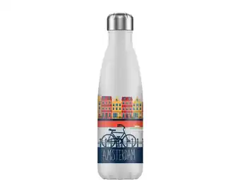 ANWB Flaske 500 ml RVS Drinkfles Wit Rood aanbieding