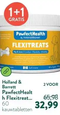 Holland & Barrett PawfectHealth Flexitreats Hip & Joint Hond - 60 soft treats aanbieding