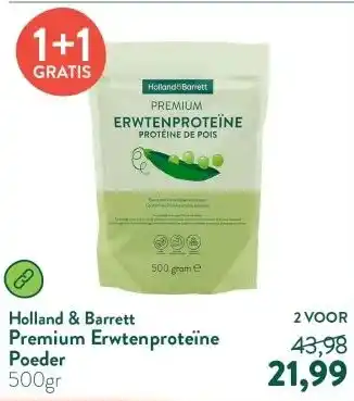 Holland & Barrett Premium Erwtenproteïne Poeder aanbieding