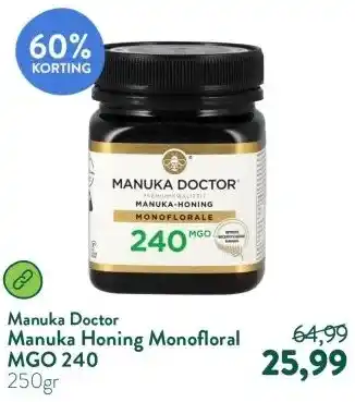 Holland & Barrett Manuka Honing Monofloral MGO 240 aanbieding