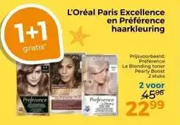 Trekpleister L'Oréal Paris Excellence en Préférence haarkleuring aanbieding