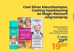 Trekpleister Cool Silver kleurshampoo, Casting haarkleuring en Magic Retouch uitgroeispray aanbieding