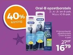 Trekpleister Oral-B opzetborstels 2-, 4-,6- en 8-pak M.u.v. iO 8-pak. aanbieding