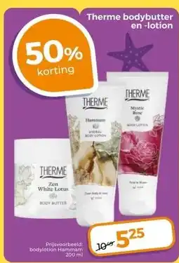 Trekpleister Therme bodybutter en -lotion aanbieding