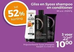 Trekpleister Gliss en Syoss shampoo en conditioner aanbieding