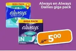 Trekpleister Always en Always Dailies giga pack aanbieding