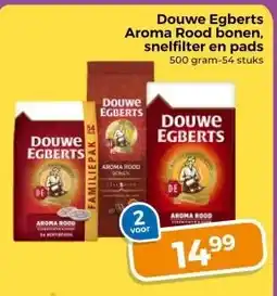 Trekpleister Douwe Egberts Aroma Rood bonen, snelfilter en pads 500 gram-54 stuks aanbieding