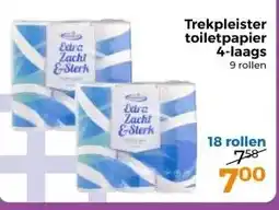Trekpleister Trekpleister toiletpapier 4-laags 9 rollen aanbieding