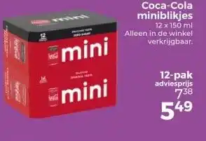 Trekpleister Coca-Cola miniblikjes 12 aanbieding
