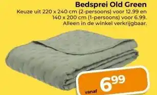 Trekpleister Bedsprei Old Green aanbieding