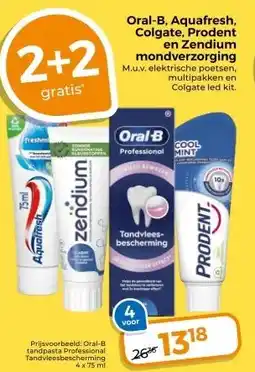 Trekpleister Oral-B, Aquafresh, Colgate, Prodent en Zendium aanbieding