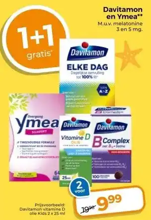 Trekpleister Davitamon en Ymea** M.u.v. melatonine 3 en 5 mg. aanbieding