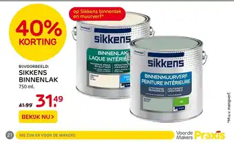 Praxis Sikkens binnenlak 750 ml aanbieding