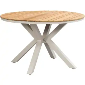 Leen Bakker Tuintafel Perpignan - zand - 76xØ120 cm aanbieding