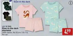 ALDI Lily & Dan Glow in the dark shortama aanbieding