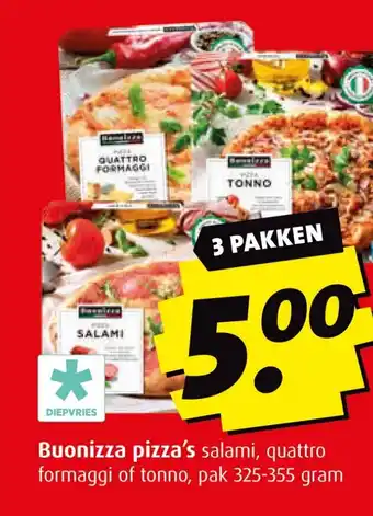 Boni Buonizza pizza's aanbieding