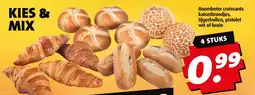 Boni Roomboter croissants kaiserbroodjes, tijgerbollen, pistolet wit of bruin aanbieding