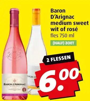 Boni Baron D'Arignac medium sweet wit of rosé aanbieding