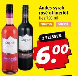 Boni Andes syrah rosé of merlot aanbieding