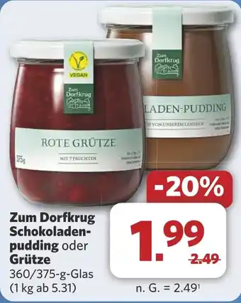 Combi Zum Dorfkrug Schokoladen- pudding oder Grütze aanbieding