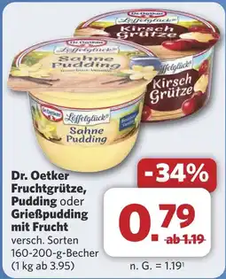 Combi Dr. Oetker Fruchtgrütze, Pudding oder Grießpudding mit Frucht aanbieding