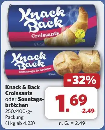Combi Knack & Back Croissants oder Sonntags- brötchen aanbieding
