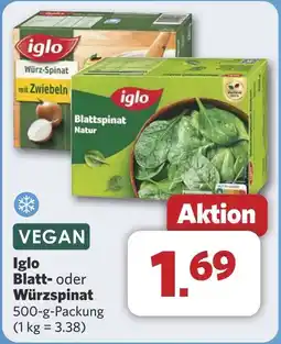 Combi Iglo Blatt- oder Würzspinat aanbieding