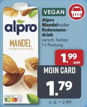 Combi Alpro Mandel-oder Kokosnuss- drink aanbieding