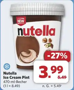 Combi Nutella Ice Cream Pint aanbieding