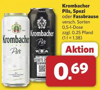 Combi Krombacher Pils, Spezi oder Fassbrause aanbieding